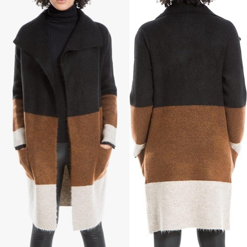 Max Studio Colorblock Open Front Cardigan Size Small $128